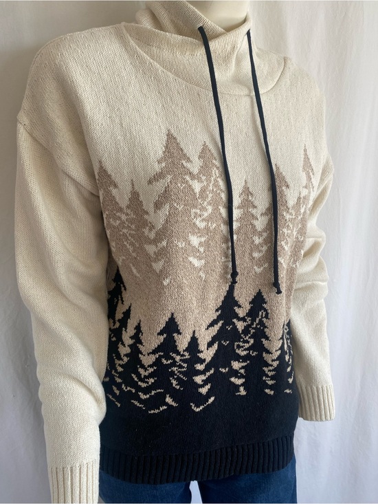 Parkhurst Sweaters - Cotton Country Forest Knit Cowl Neck Sweater Cabin Cottagecore Made in Canada